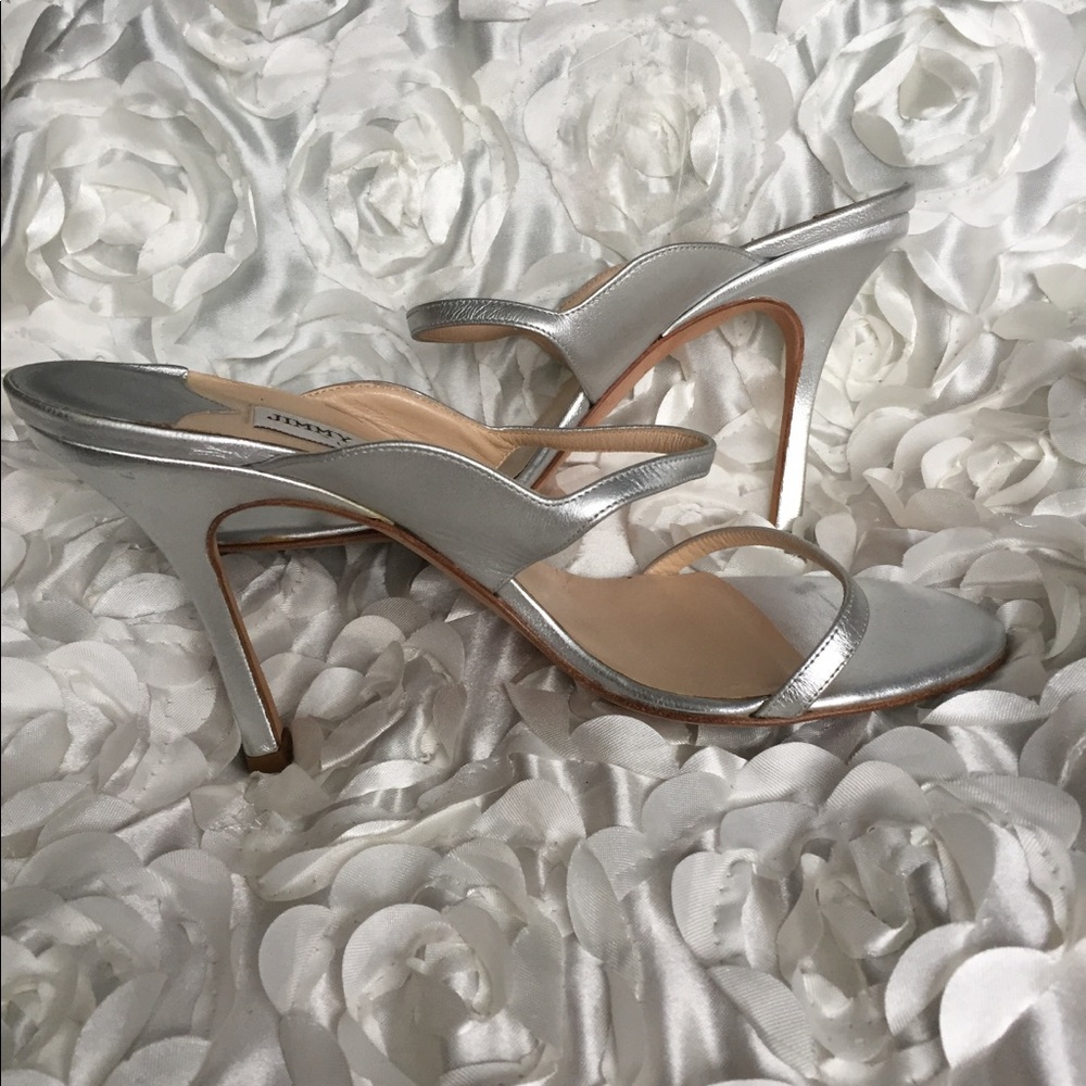 🦋 Jimmy Choo silver sandals / heels - Picture 2 of 5